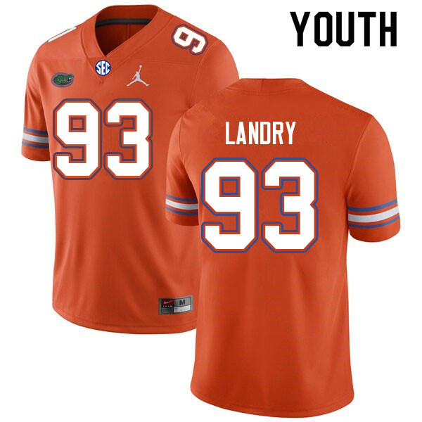 Youth #93 Keenan Landry Florida Gators College Football Jerseys Sale-Orange - Click Image to Close